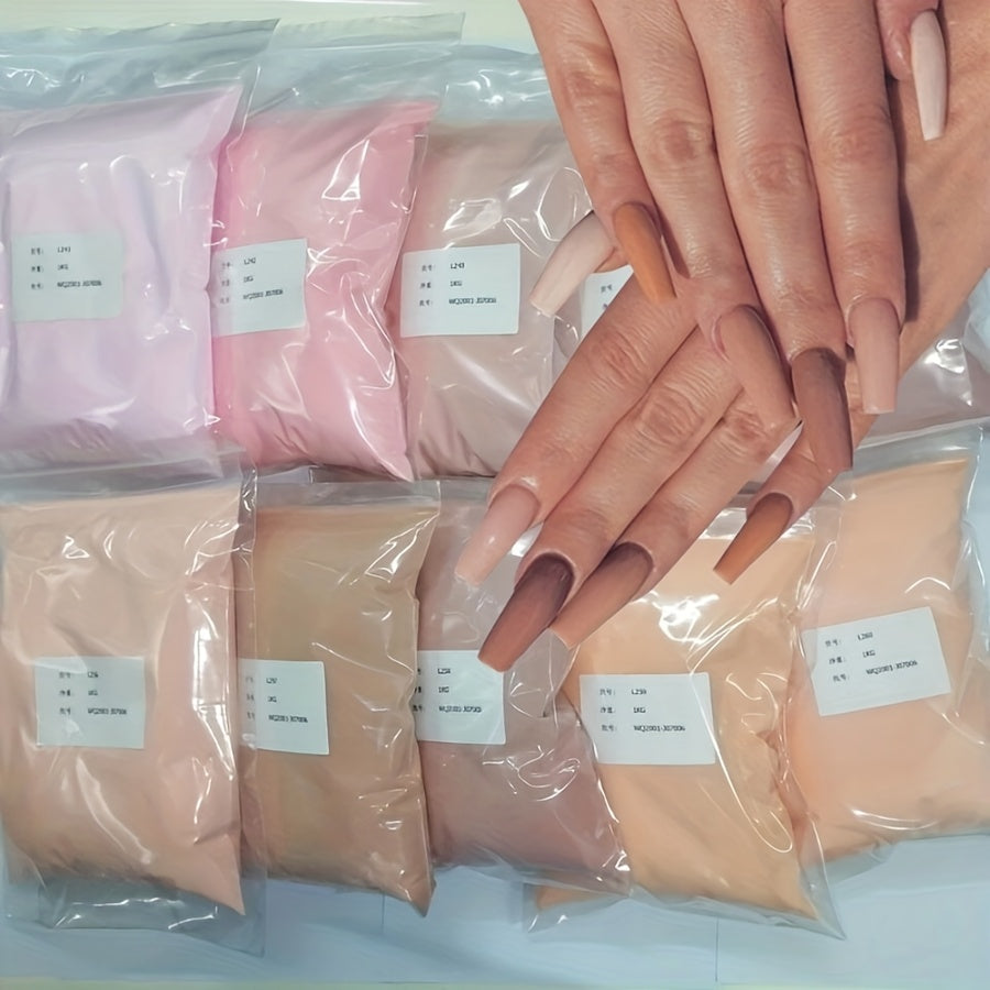 100G/ Set of Loose Bulk Class Color Acrylic Nail Powder, 10 Colors Set of Nail Art Crystal Powder, Brown Series Extension/Dipping/Carving Acrylic Powder Wholesal